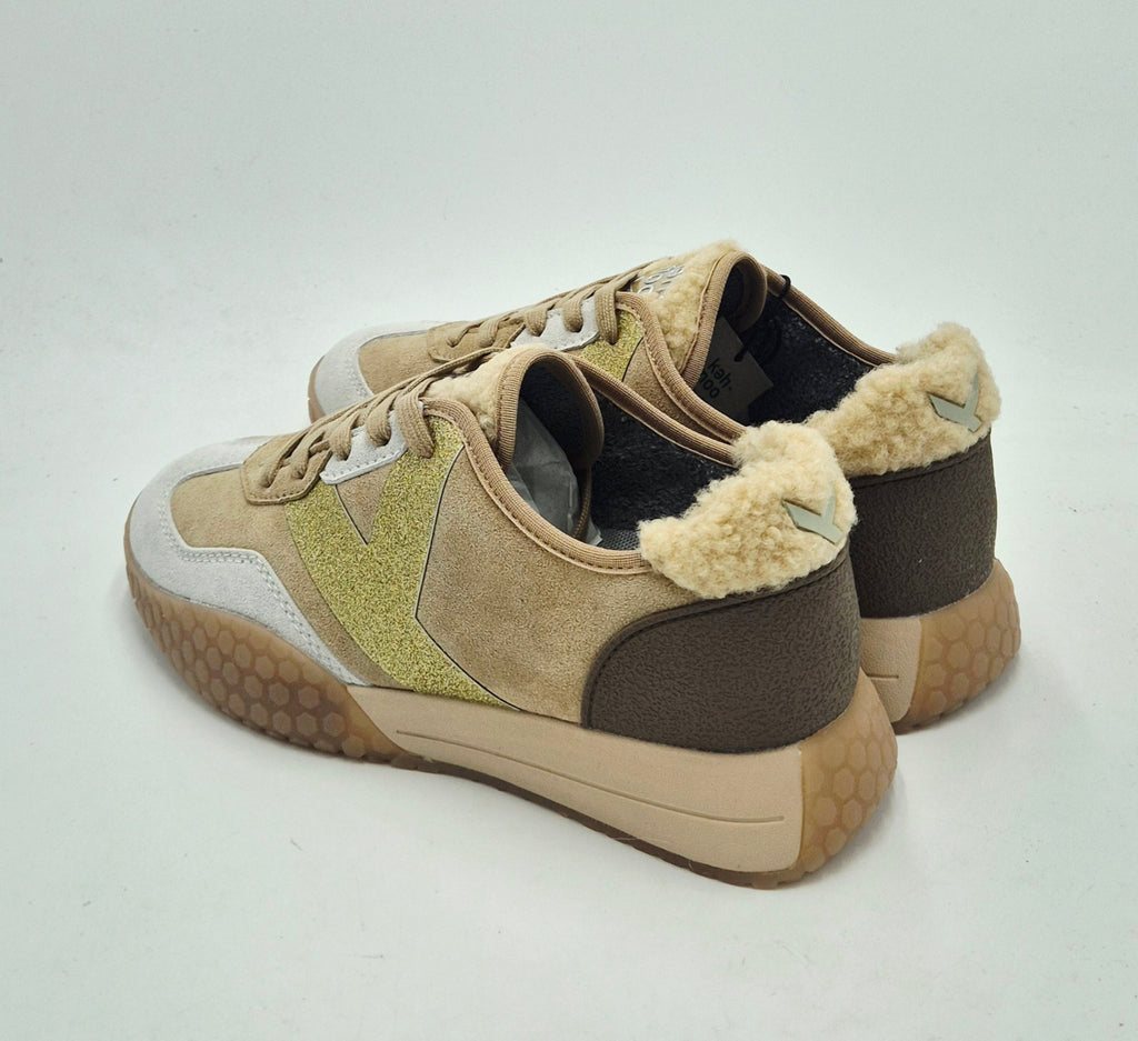 Keh.noo sneaker camoscio con teddy W25S00KW9761638 beige/bronzo