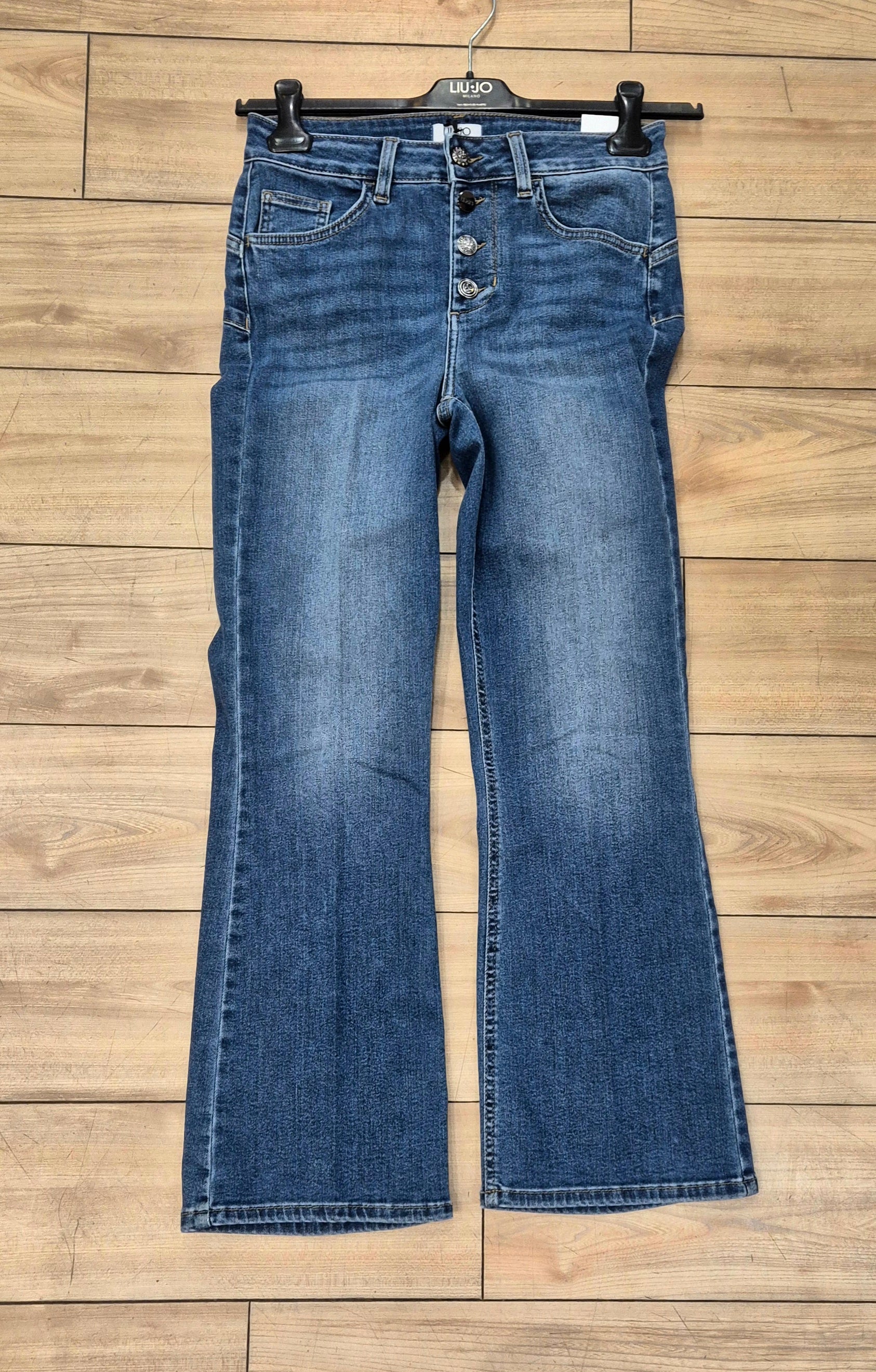 Liu Jo jeans bootcut UA6040D030578967 princess denim medio bottoni gioiello