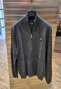 Lyle & Scott maglia aperta zip lambswool grigio antracite KN2102VC398