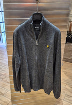 Lyle & Scott maglia aperta zip lambswool grigio antracite KN2102VC398
