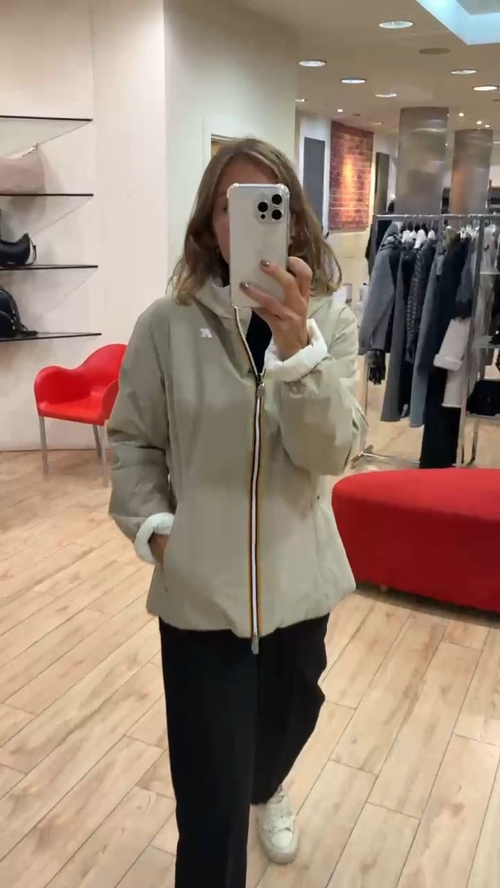 K-way giacchetto Lily st warm double reversibile beige/bianco K6128TWBBA