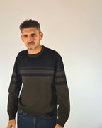 Armani ax maglia bicolore marrone/blu girocollo XM000901AF11965