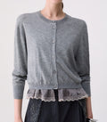 Liu jo cardigan mistolana con profili lingerie WF6034MA16R GRIGIO