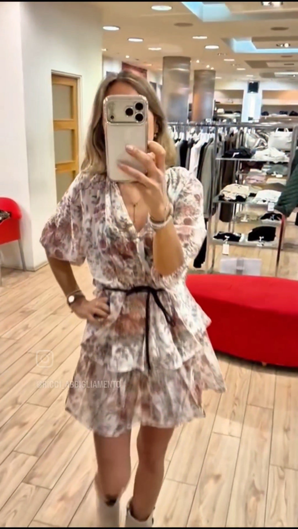 Susy Mix abito floreale con cintura 28126F3U80