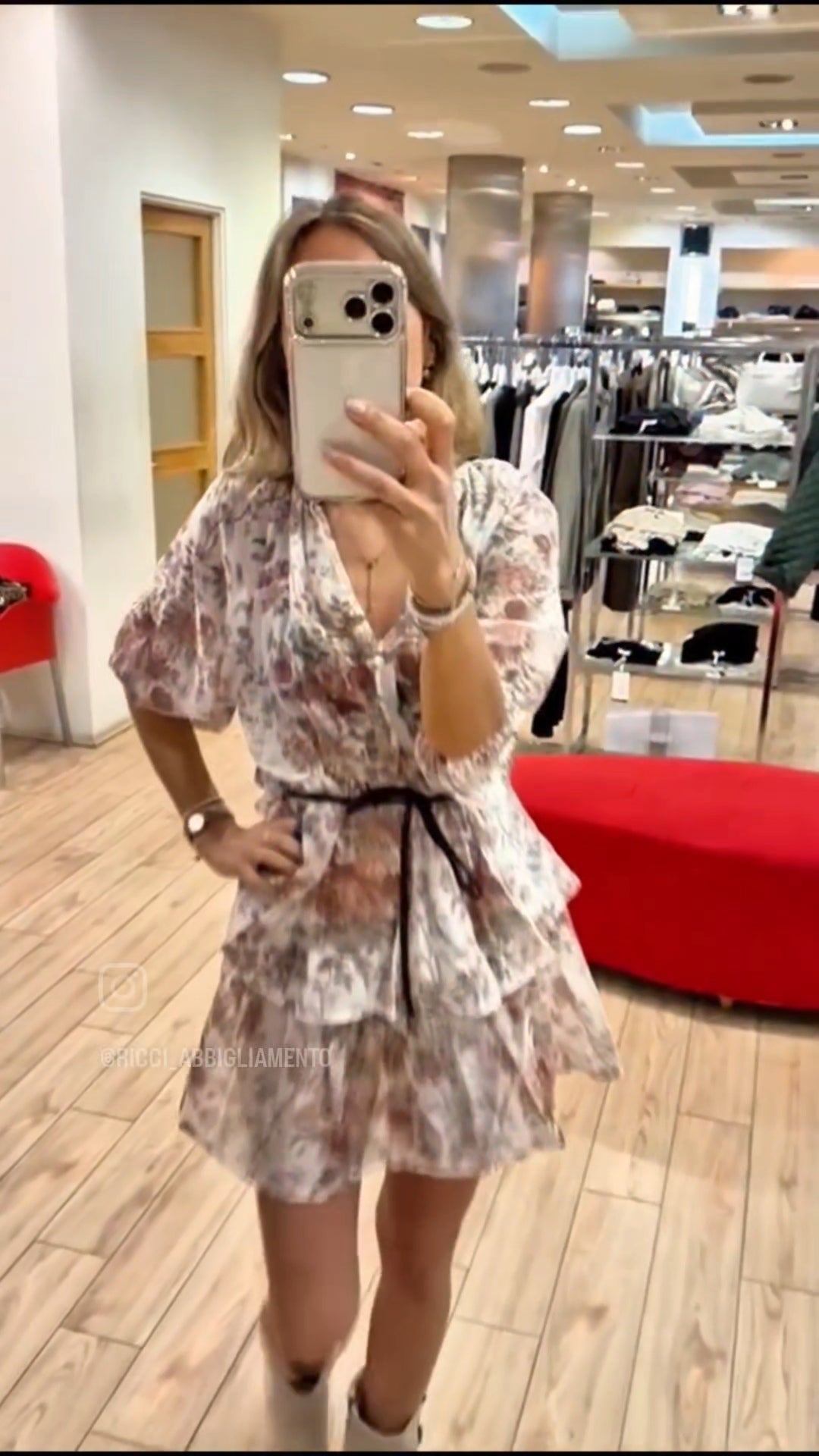 Susy Mix abito floreale con cintura 28126F3U80