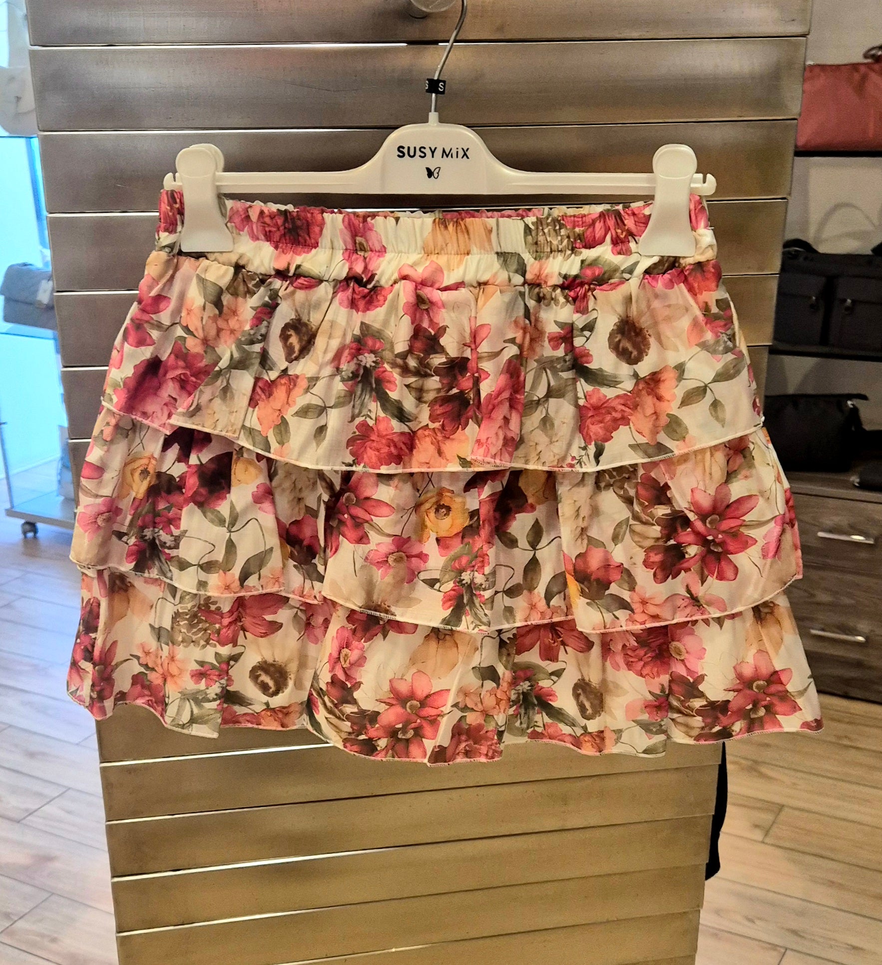 Susy Mix gonna floreale in lyocel 262073NUA8 rosso