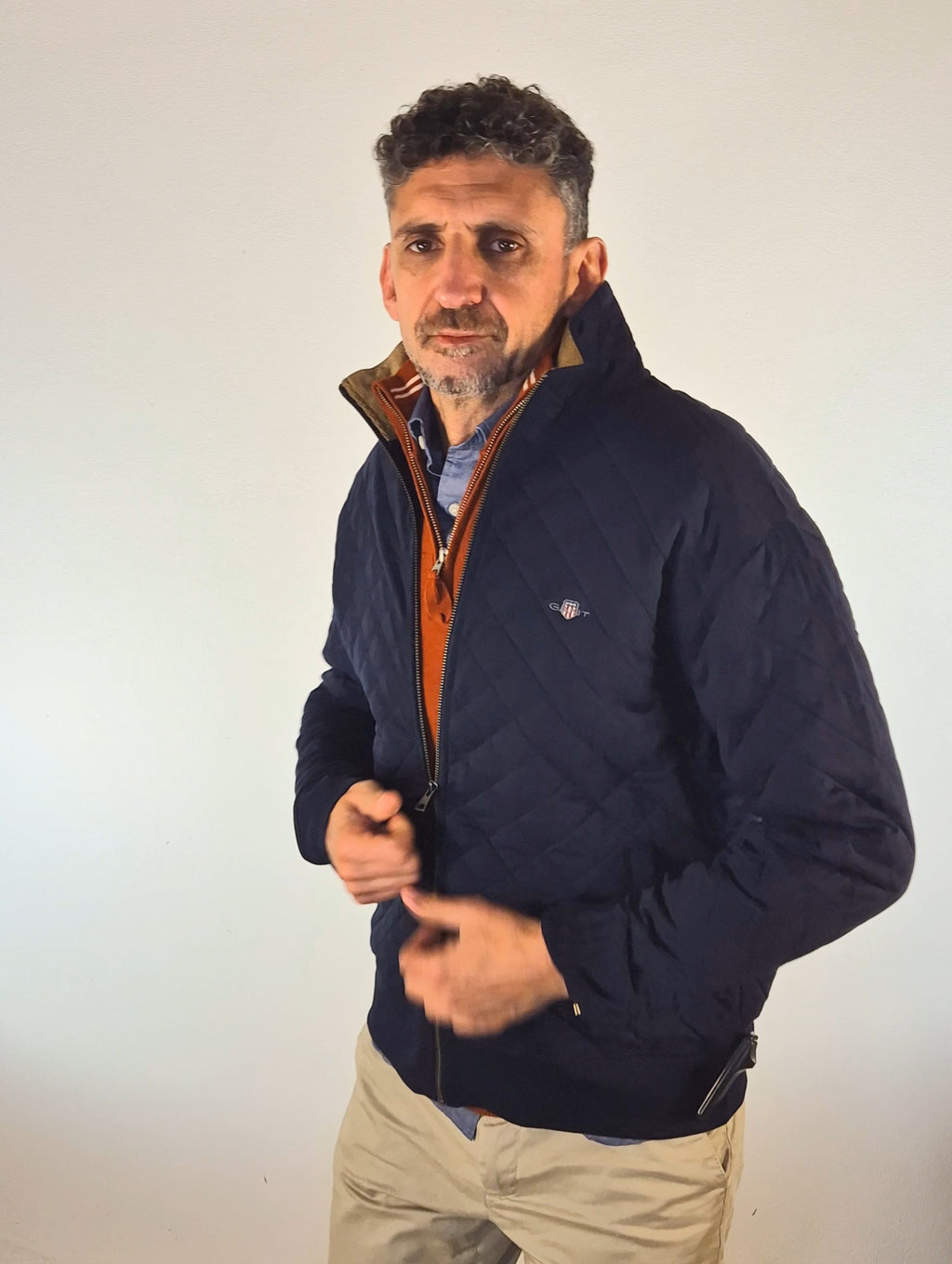 Gant giacca trapuntata con zip blu 25032067081433