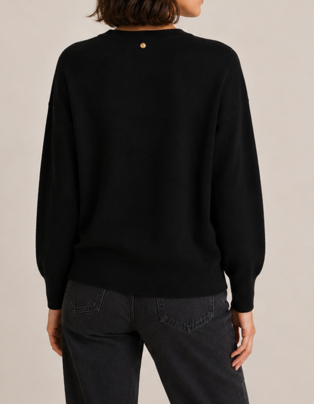 Liu jo maglia mistolana con intarsio ballantyne nero WF6231MA16R