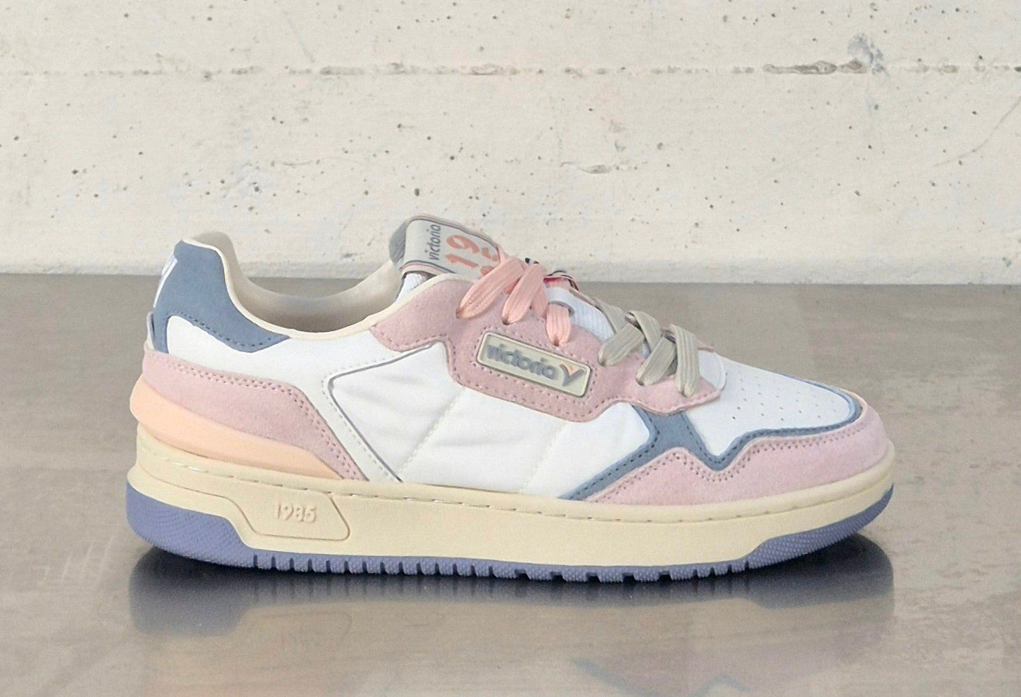 Victoria scarpa donna 88000128 in pelle e tela bianco/lilla/rosa