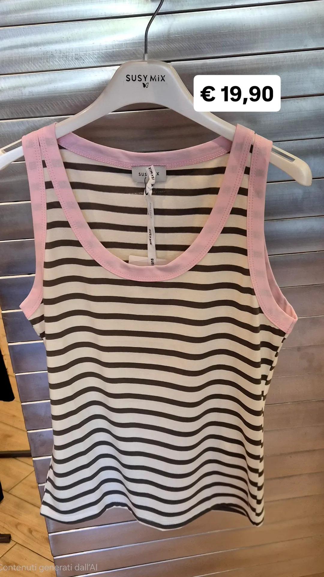 Susy Mix canotta riga 12280UE7 riga rosa