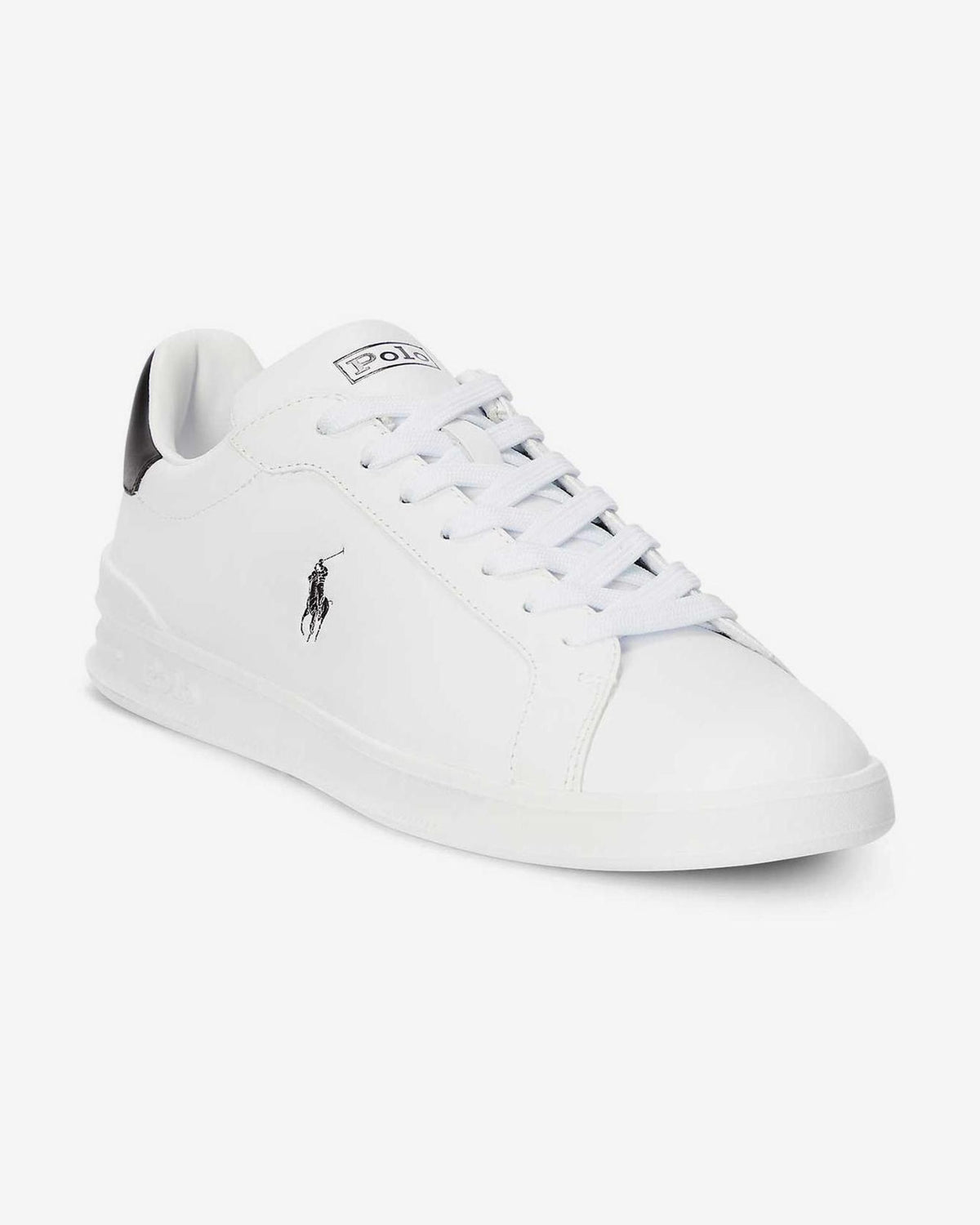 Polo Ralph Lauren sneaker pelle bianca profili blu 809P10044002