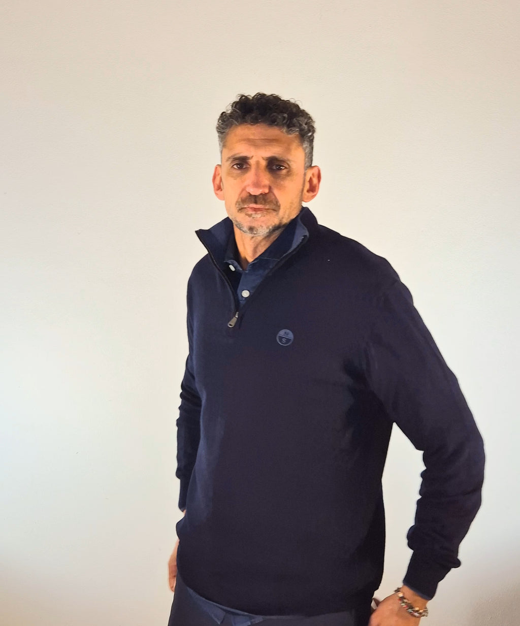 North Sails maglia con mezza zip mistolana viscosa blu 6991480802