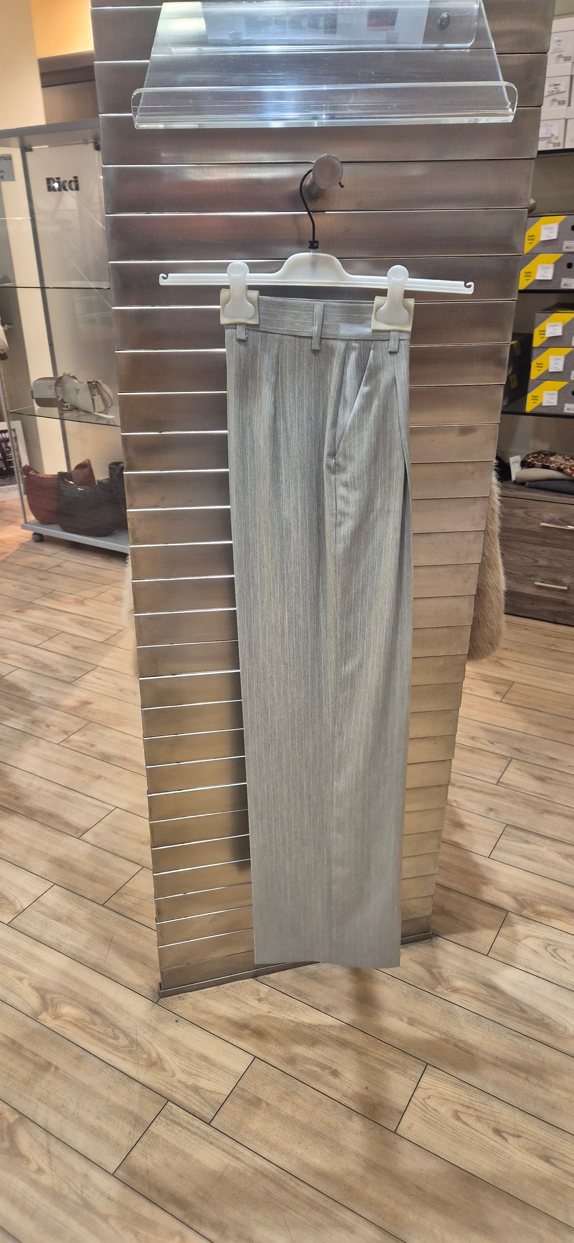 Fracomina pantalone gessato lurex grigio chiaro SV3004W587Q7 156