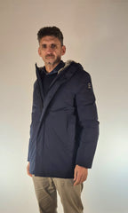 Suns giacchetto con pelliccia interna tessuto tecnico stretch blu GBS53945U