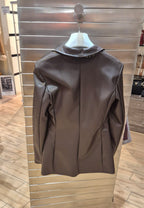 Susy mix giacca a 1 bottone in ecopelle testa di moro PP240T10U70