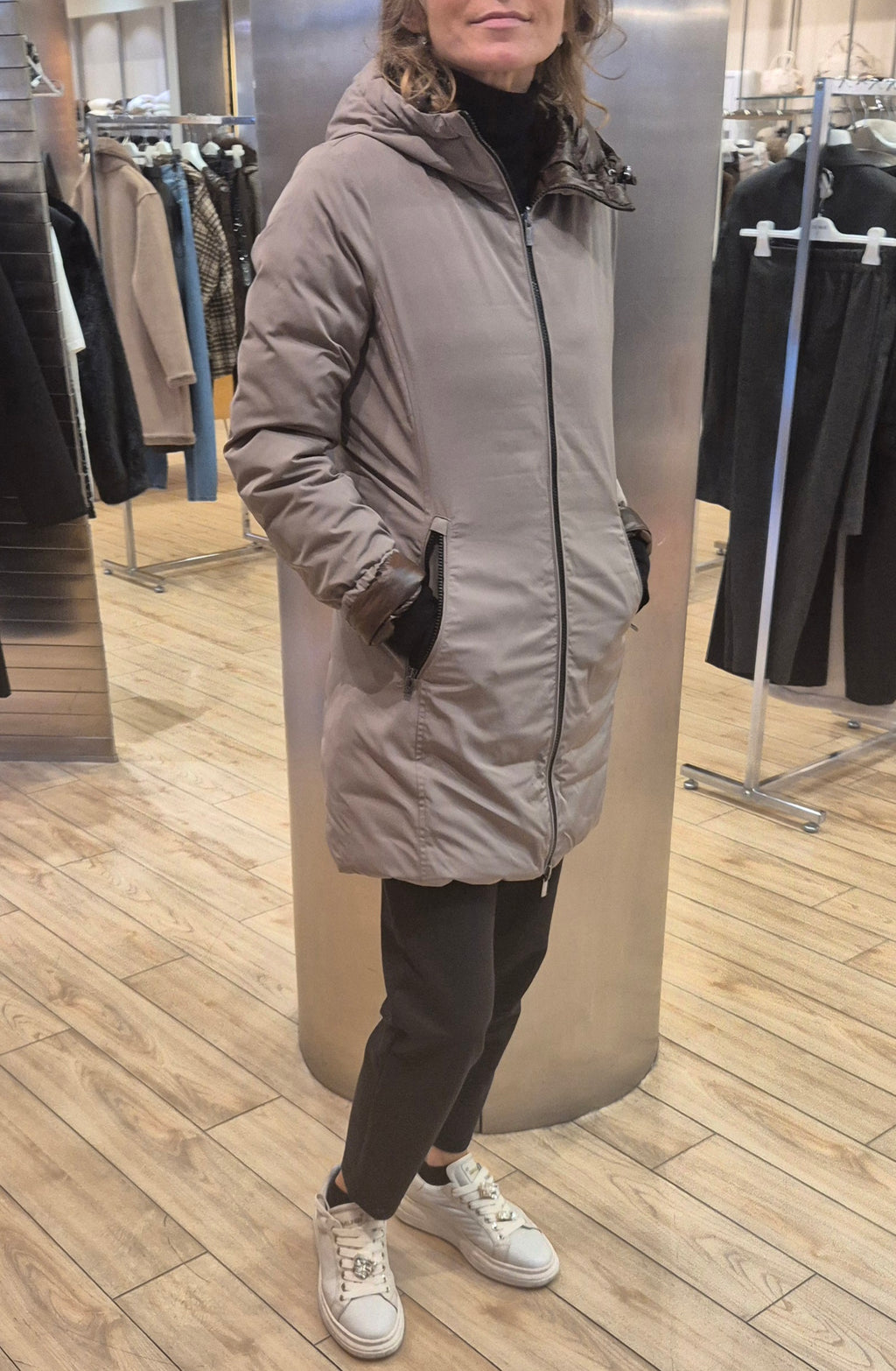 Ciesse piumini giacchetto reversibile 3/4 beige/marrone KALIE pcwc10605