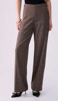 Liu jo pantalone straight principe di galles marrone WF6214T733A
