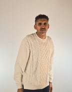 Armani ax maglia con trecce ciniglia mistolana panna XM001331AF13776