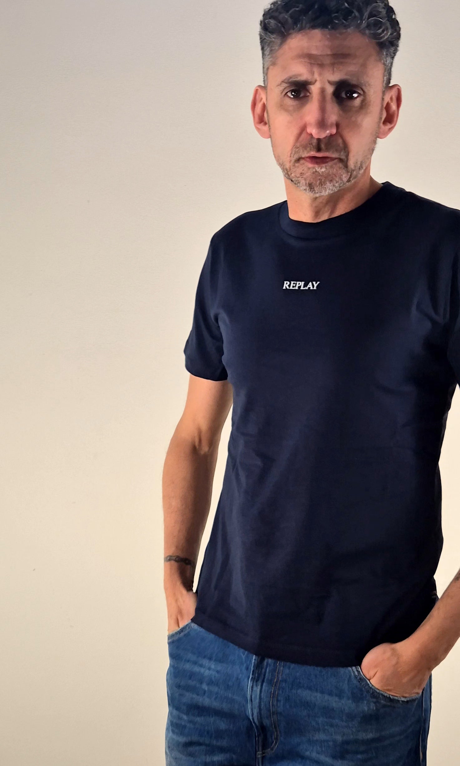 Replay t-shirt manica corta M3098 067 blu