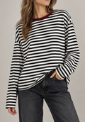 Kikisix maglia rigata mistoviscosa KXMA3596BLK bianco/nero