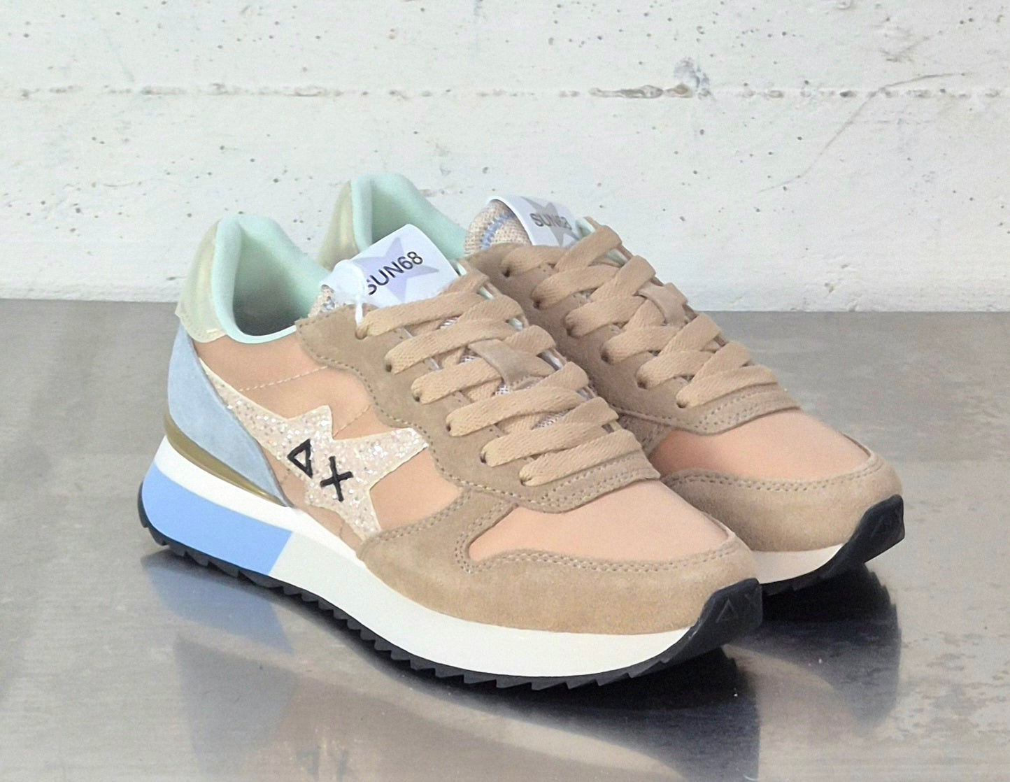 Sun 68 sneaker donna Z3621416 starlight glitter beige