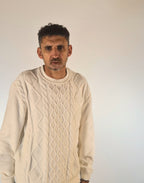 Armani ax maglia con trecce ciniglia mistolana panna XM001331AF13776