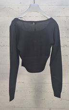 Fracomina cardigan corto scollo madonna nero ST8001K52401 053