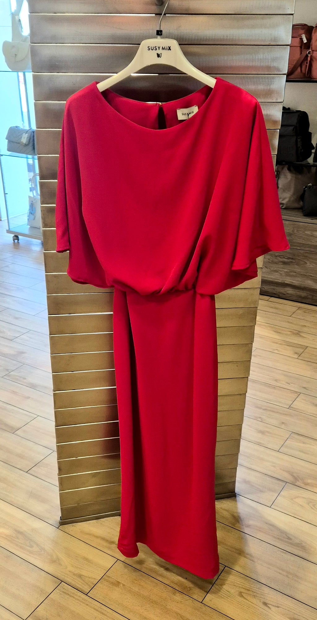 Susy Mix abito fluido 3/4 4498\Ua8 rosso