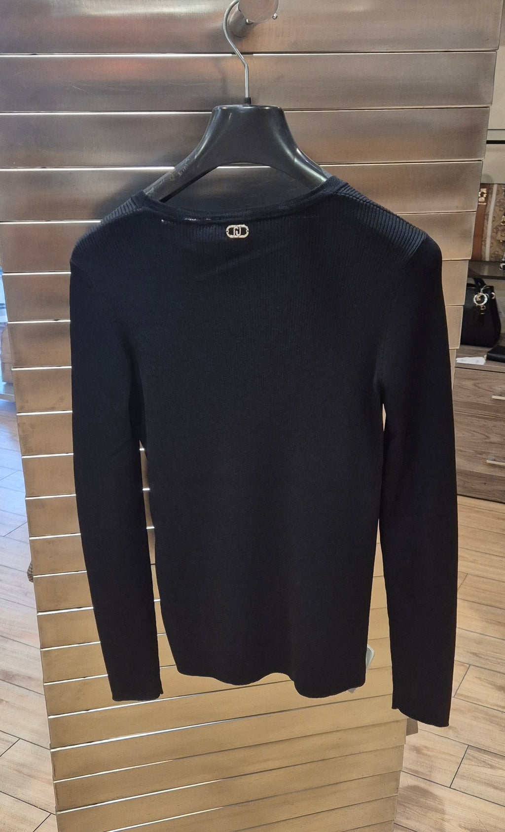 Liu Jo maglia a costina con fibbie MF5042MS55 22222 NERO