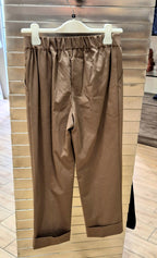 Susy mix pantalone con risvolto D105T1MU52 havana