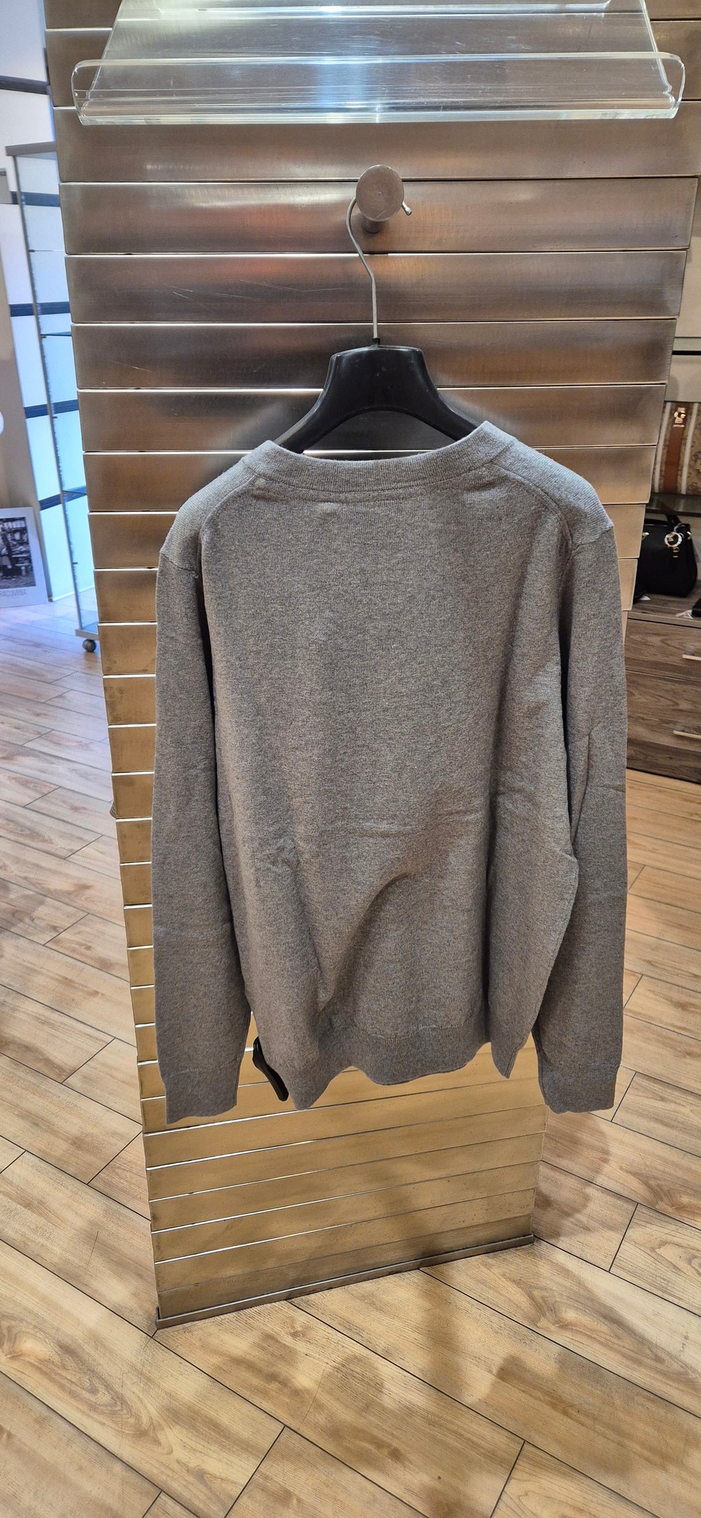 Lyle & Scott maglia cotton merino scollo v grigio chiaro KN2111VCT28