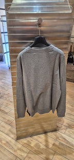 Lyle & Scott maglia cotton merino scollo v grigio chiaro KN2111VCT28