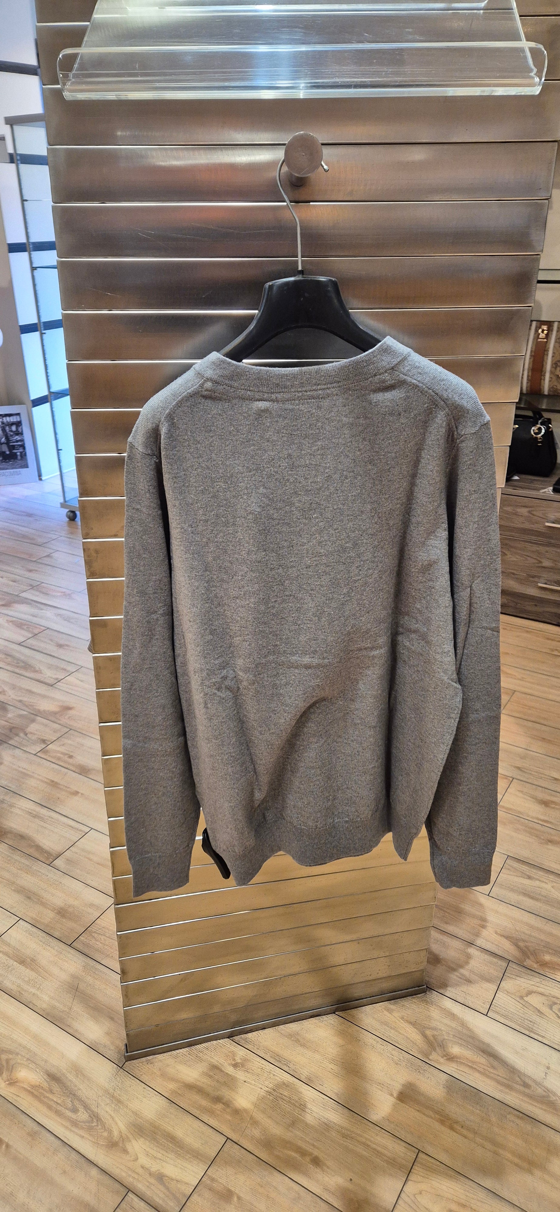 Lyle & Scott maglia cotton merino scollo v grigio chiaro KN2111VCT28