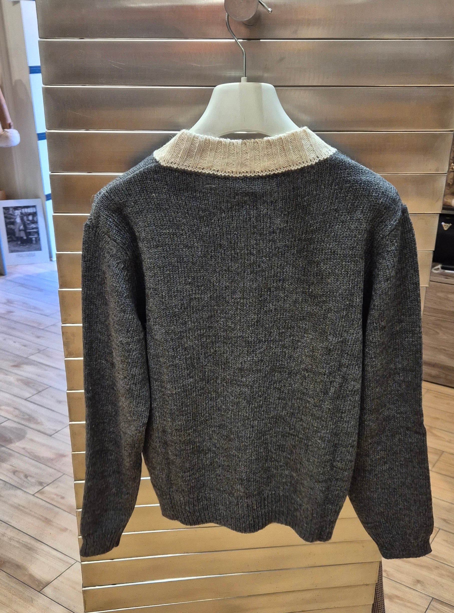 Susy mix maglia con paillettes "pretty" grigio mistolana e alpaca 5WM26591U46