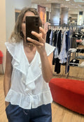 Susy Mix top 100% cotone con passamaneria latte