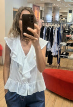 Susy Mix top 100% cotone con passamaneria latte
