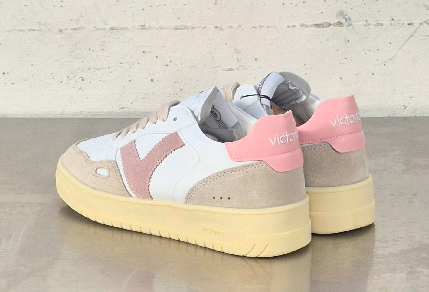 Victoria scarpa donna 257136 rosa pelle e suede bianco/rosa/beige