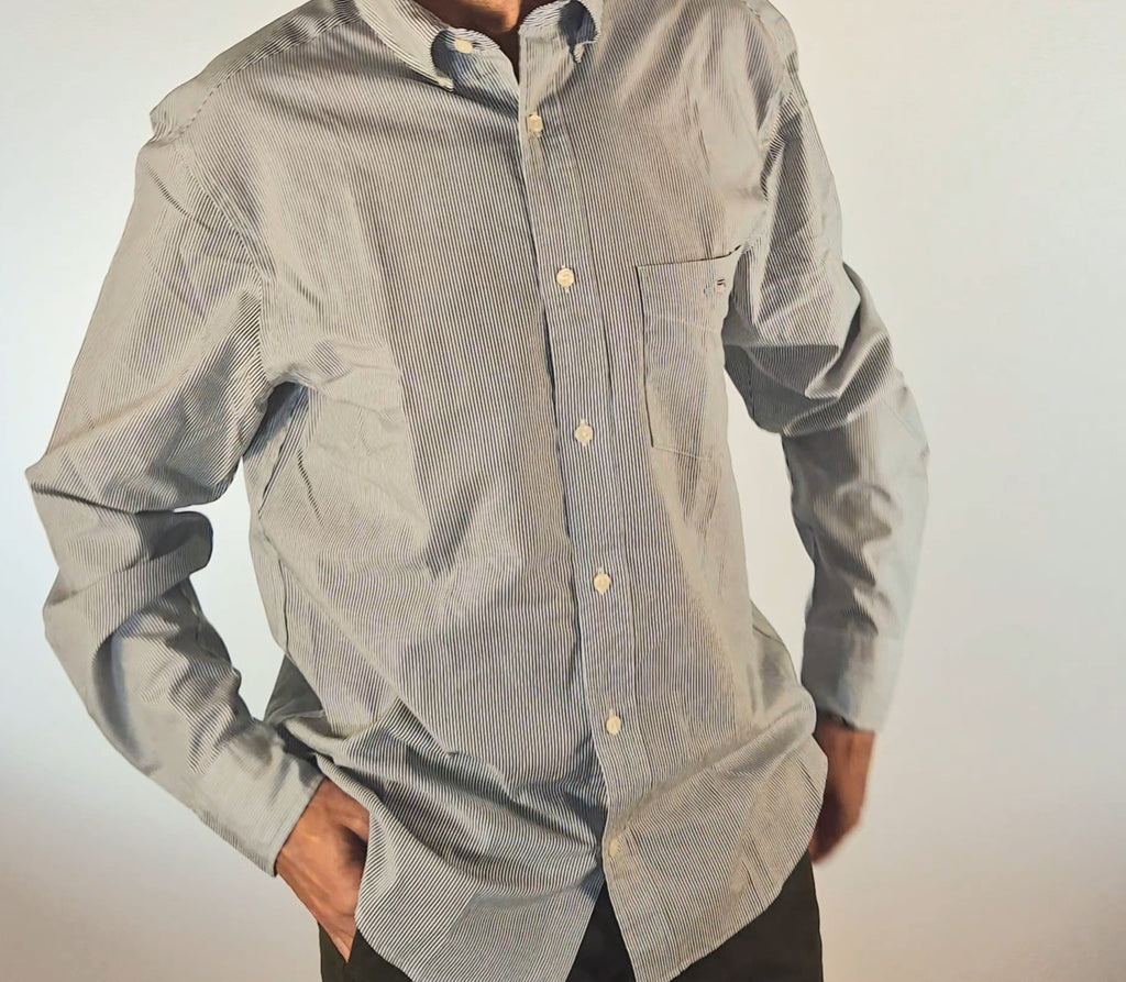 Gant camicia regular botton down riga bastoncino verde 25033000140/338