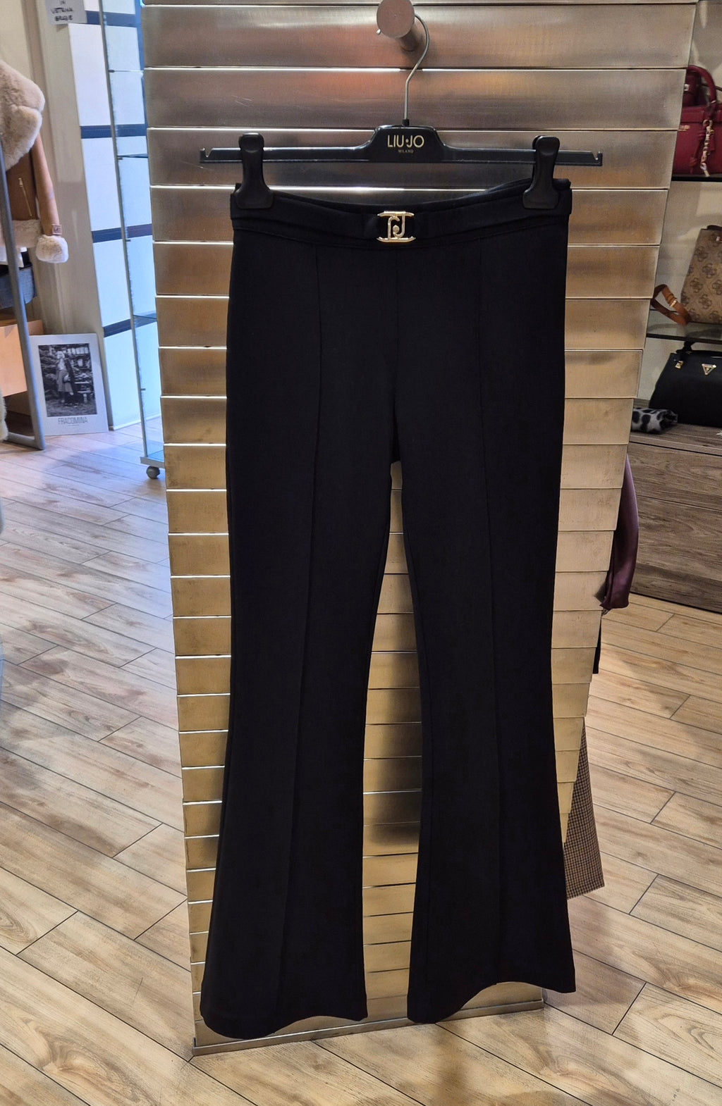 Liu Jo pantalone in punto Milano flaire MF5143J9189 NERO