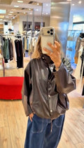 Susy Mix bomber ecopelle testa di moro S26M618