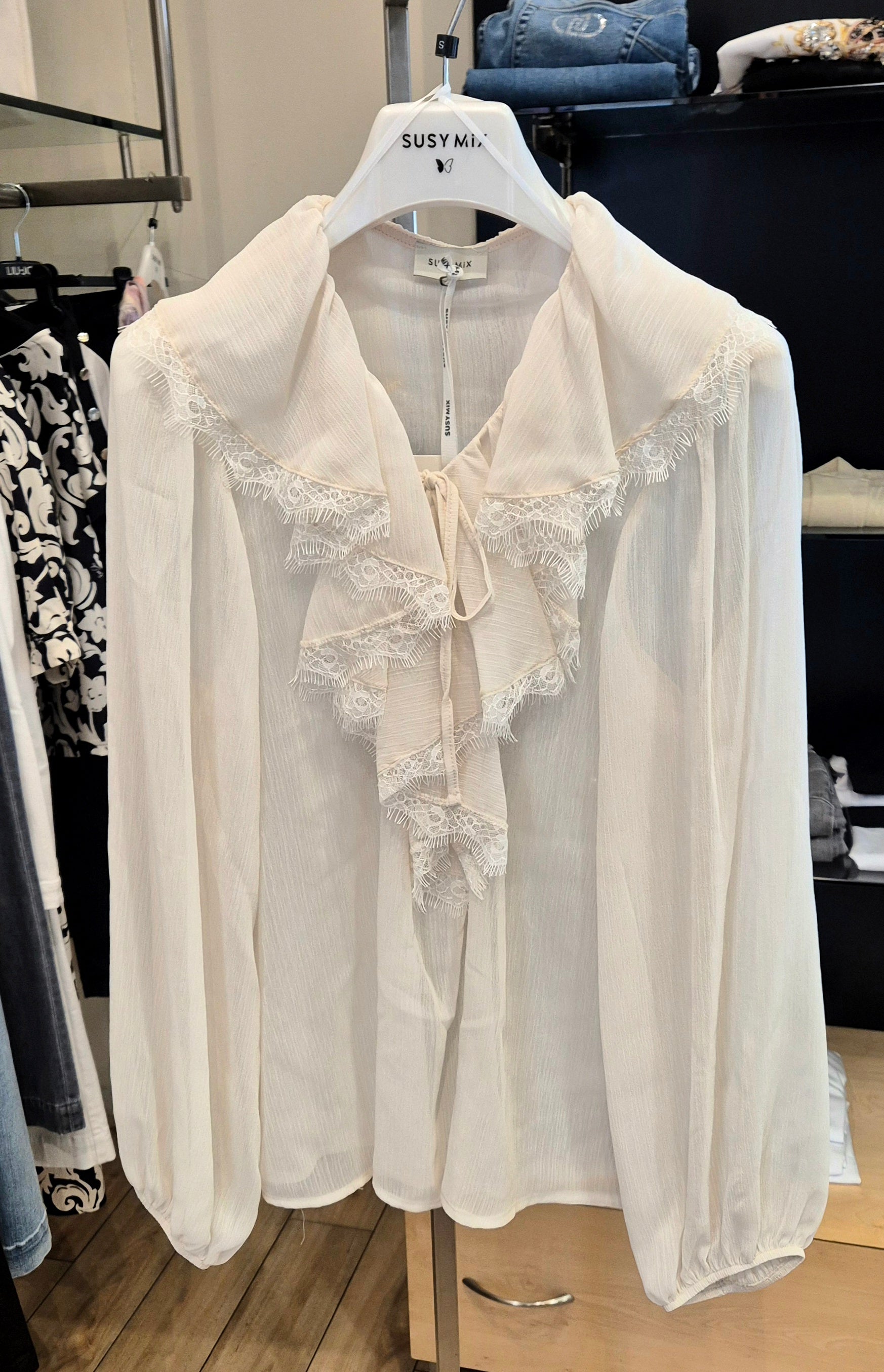 Susy Mix camicia rouches manica lunga SM209A/U58