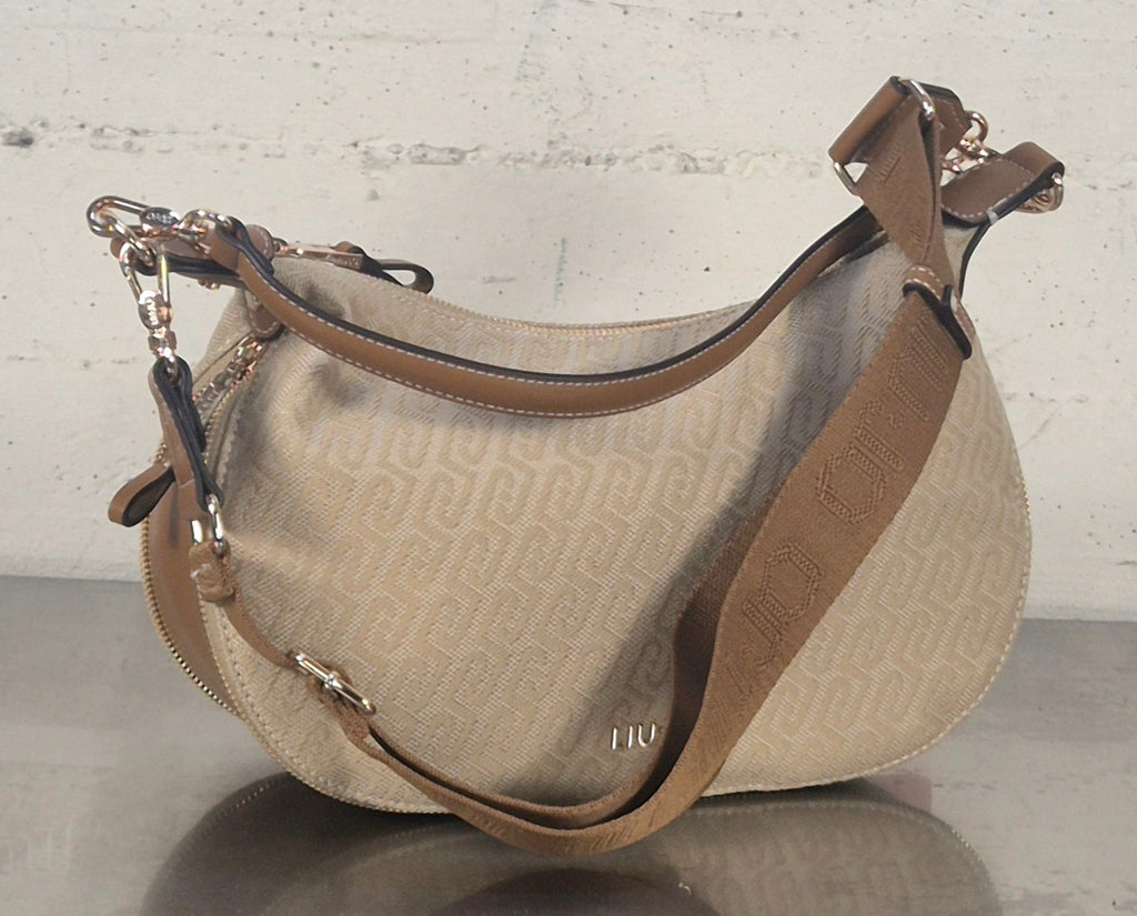 Liu Jo borsa Hobo a mezzaluna media AA6133T378A00005 NATURALE