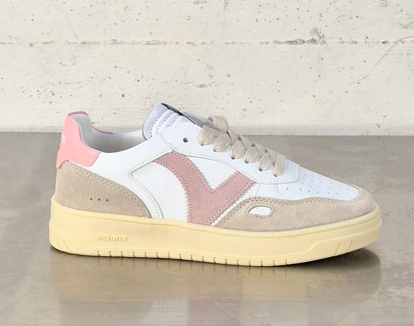 Victoria scarpa donna 257136 rosa pelle e suede bianco/rosa/beige