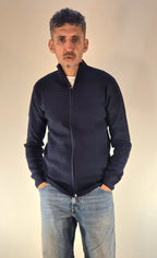 Seinse maglia aperta conn zip mi3065 blu mistoviscosa