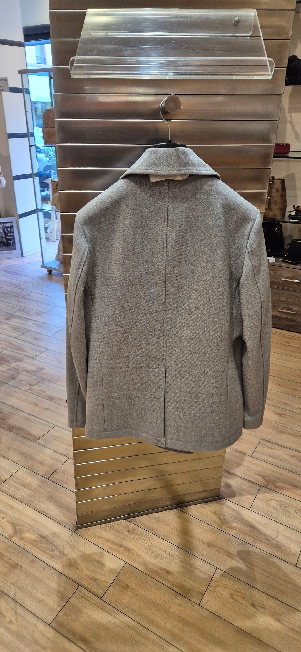 Seinse cappotto doppio petto grigio perla CP65SSPERLA
