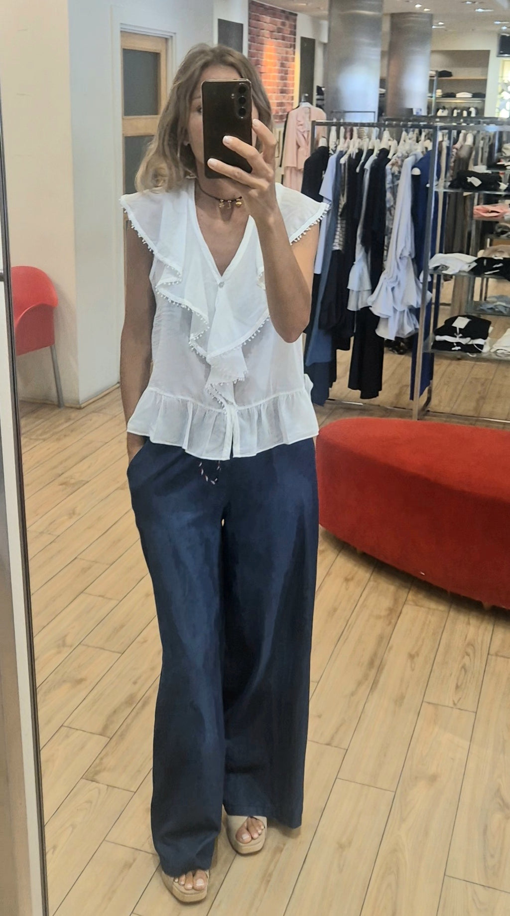 Susy Mix top 100% cotone con passamaneria latte