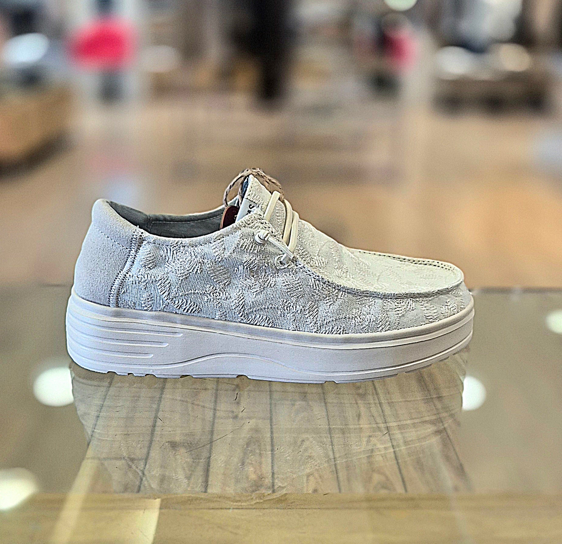 Pitas scarpa donna in tela Lotto blanco con ricami