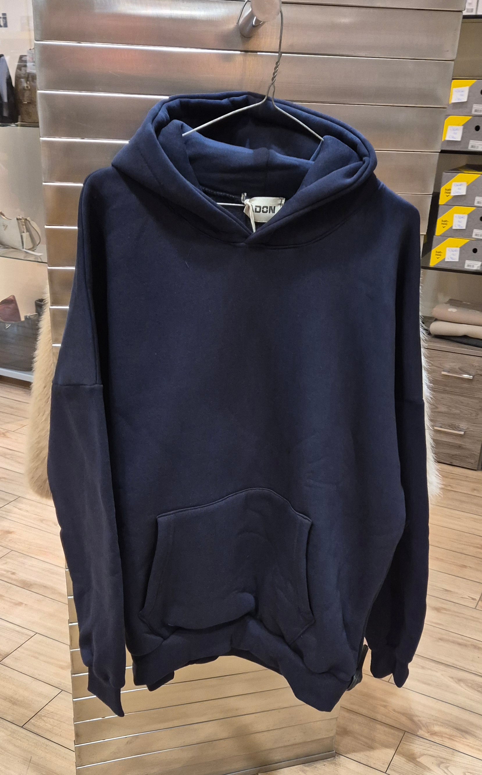 Adon felpa cappuccio hoodie felpata colore BLU ad2065