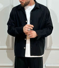 Adon giacca/camicia  misto lino rayon nero